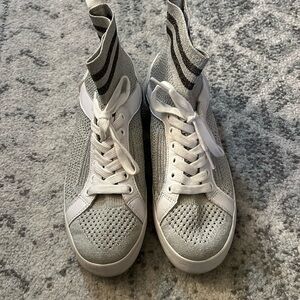 silver ash sneakers worn once brand new condition size 7